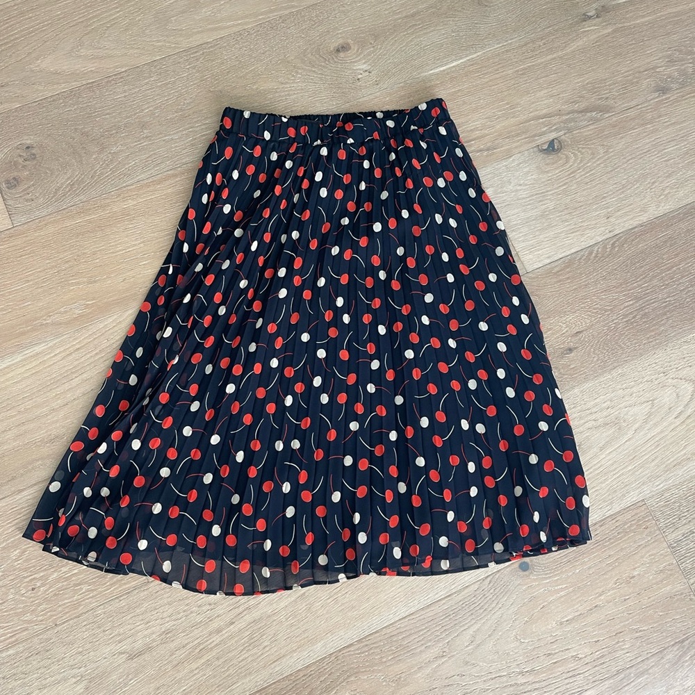 Ann Taylor A-Line Skirt with Red and White Dots